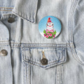Cute Kerstpinguïn in Santa Hat Ronde Button 5,7 Cm (In situ)