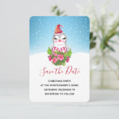 Cute Kerstpinguïn in Santa Hat Save The Date (Staand voorkant)