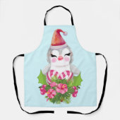 Cute Kerstpinguïn in Santa Hat Schort (Voorkant)