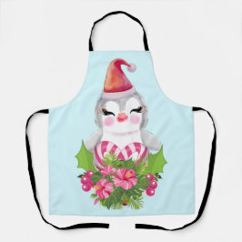 Cute Kerstpinguïn in Santa Hat Schort