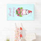 Cute Kerstpinguïn in Santa Hat Spandoek (Insitu)