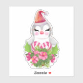 Cute Kerstpinguïn in Santa Hat Sticker (Vel)