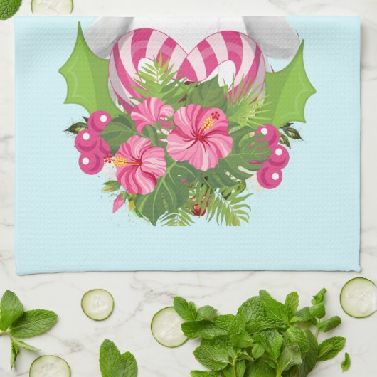 Cute Kerstpinguïn in Santa Hat Theedoek (Gevouwen)