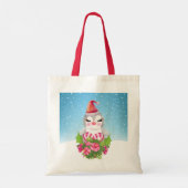Cute Kerstpinguïn in Santa Hat Tote Bag (Achterkant)