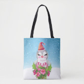 Cute Kerstpinguïn in Santa Hat Tote Bag (Voorkant)