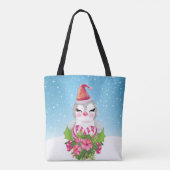 Cute Kerstpinguïn in Santa Hat Tote Bag (Achterkant)