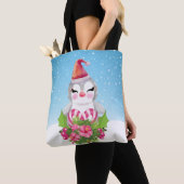 Cute Kerstpinguïn in Santa Hat Tote Bag (Dichtbij)