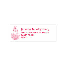 Cute Kerstpinguïn in Santa Hat Zelfinktende Stempel