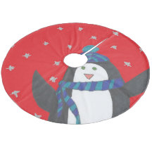 Cute Kerstpinguin op rood