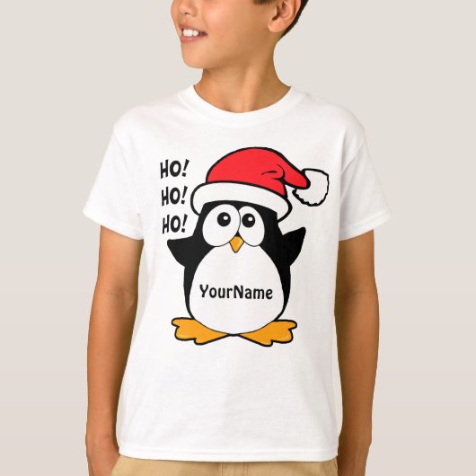 Cute Kerstpinguin Personaliseren T-shirt (Voorkant)