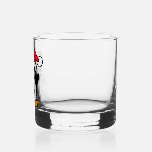 Cute Kerstpinguin Personaliseren Whisky Glas (Links)