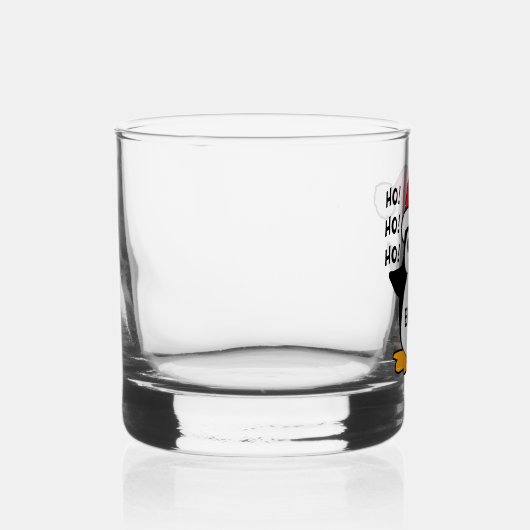 Cute Kerstpinguin Personaliseren Whisky Glas (Rechts)