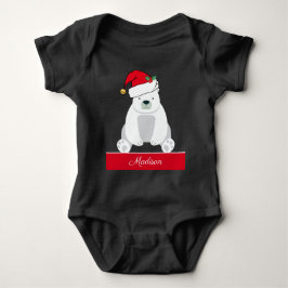 Cute Kerstpoar-Beer in Santa Hat Custom Romper