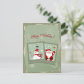 Cute Kerstposcard Feestdagenkaart (Staand voorkant)