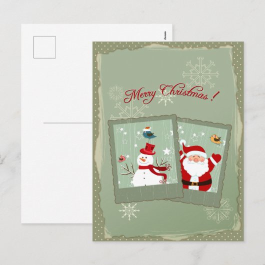 Cute Kerstposcard Feestdagenkaart (Voorkant / Achterkant)