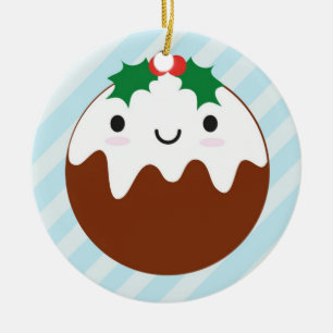 Cute Kerstpudding Keramisch Ornament