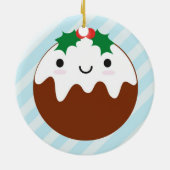 Cute Kerstpudding Keramisch Ornament (Achterkant)