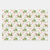 Cute Kerstrenderende Winterpatronen Waterverf Inpakpapier Vel (Voorkant 3)