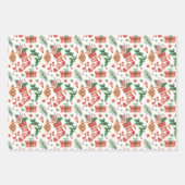 Cute Kerstrenderende Winterpatronen Waterverf Inpakpapier Vel (Voorkant 2)
