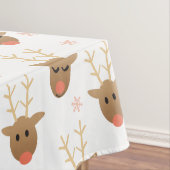 Cute Kerstrendierensnowflakes Patroon Tafelkleed (Voorbeeld)