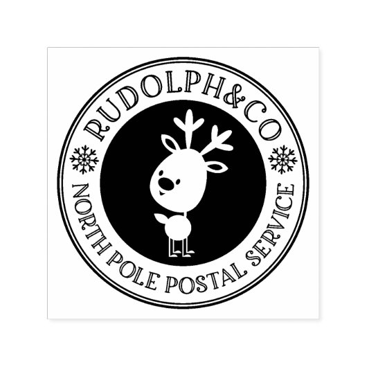 Cute Kerstrendiernoordpool Zelfinktende Stempel (Design)