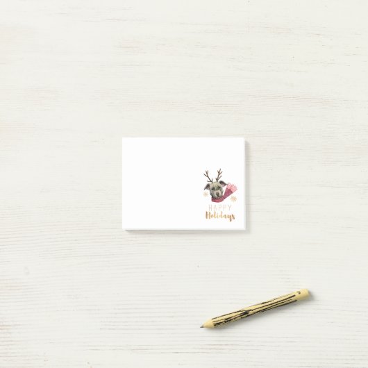 Cute Kerstrendierpas Pit Bull Dog Post-it® Notes (Op bureau)