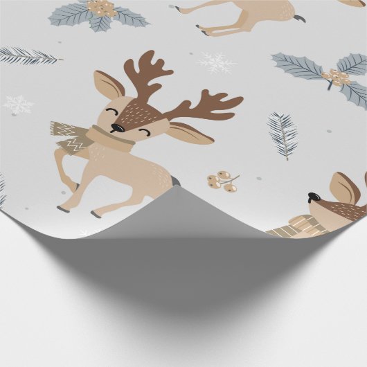 Cute Kerstrendierpatroon Cadeaupapier (Hoek)
