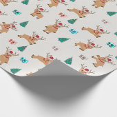 Cute Kerstrendierpatroon Cadeaupapier (Hoek)