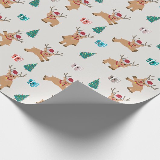 Cute Kerstrendierpatroon Cadeaupapier (Hoek)