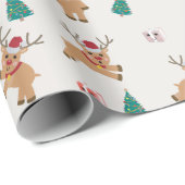 Cute Kerstrendierpatroon Cadeaupapier (Rol Hoek)