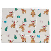 Cute Kerstrendierpatroon Groot Cadeauzakje (Achterkant)
