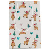 Cute Kerstrendierpatroon Medium Cadeauzakje (Voorkant)