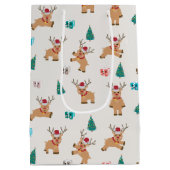 Cute Kerstrendierpatroon Medium Cadeauzakje (Achterkant)