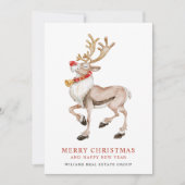 Cute kerstrendiertjes Funny Corporate Greeting Feestdagenkaart (Voorkant)