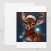 Cute kerstrenrenrendiercadeau T-Shirt Feestdagenkaart (Voorkant / Achterkant)