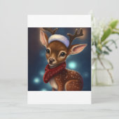 Cute kerstrenrenrendiercadeau T-Shirt Feestdagenkaart (Staand voorkant)