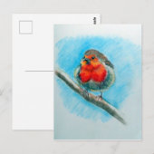 Cute KerstRobin Briefkaart (Voorkant / Achterkant)