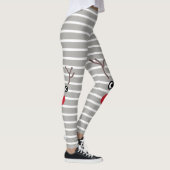 Cute Kerstrode nose rendierstriped Leggings (Rechts)