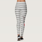 Cute Kerstrode nose rendierstriped Leggings (Achterkant)