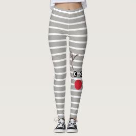 Cute Kerstrode nose rendierstriped Leggings