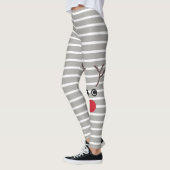 Cute Kerstrode nose rendierstriped Leggings (Links)