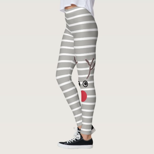 Cute Kerstrode nose rendierstriped Leggings (Links)