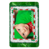 Cute Kerstroet en Green Baby Photo Magnet Magneet (Verticaal)