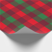 Cute Kerstroet en Green Buffalo Pset Pattern Cadeaupapier (Hoek)