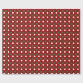 Cute Kerstroodrode rode poka Dots Pattern Cadeaupapier (Vlak)
