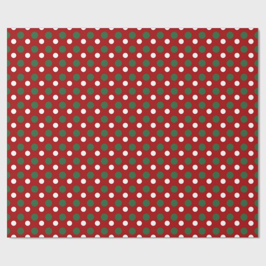 Cute Kerstroodrode rode poka Dots Pattern Cadeaupapier (Vlak)