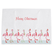 Cute Kerstroze flamingo Groot Cadeauzakje (Voorkant)