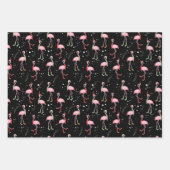 Cute kerstroze flamingo patroon inpakpapier vel (Voorkant)