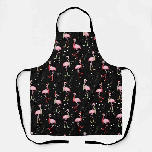 Cute kerstroze flamingo patroon schort (Voorkant)