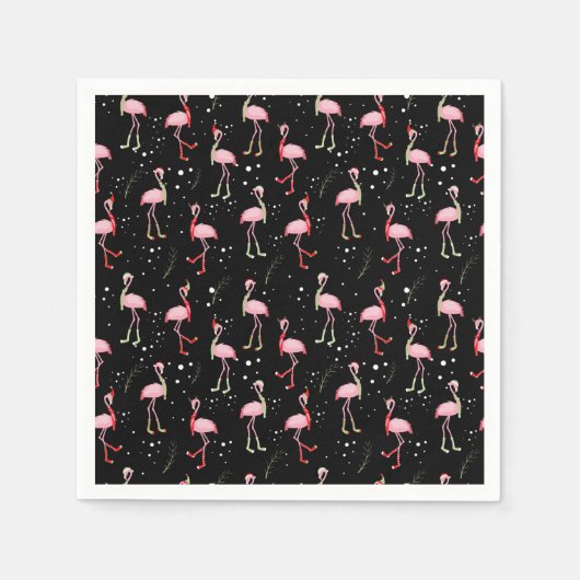 Cute kerstroze flamingo patroon servet (Voorkant)